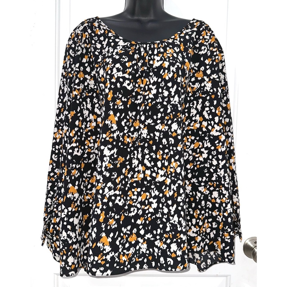 Marybelle Black/Yellow/White Long Sleeve Blouse